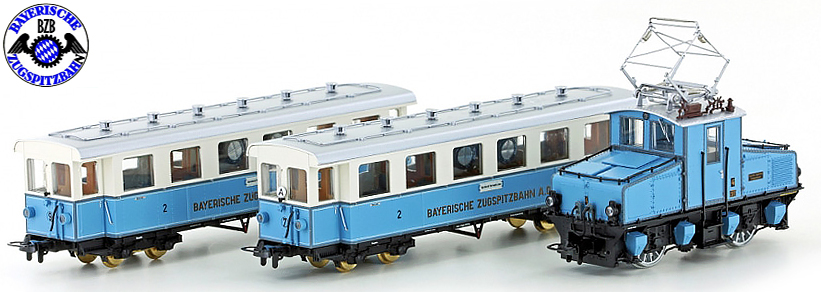 Kato HobbyTrain Lemke H43100 - Electric Locomotive AEG Tal Lok with two  wagons of the Zugspitzbahn